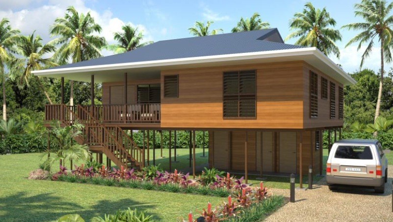 Light Steel Framing Wooden Bungalow / High Acoustic Insulation Home Beach Bungalows