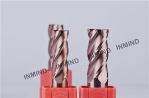Quality HRC65 High Hardness Square End Mill Cnc , K55 Cnc Milling Cutters 4mm / 6mm / 8mm wholesale