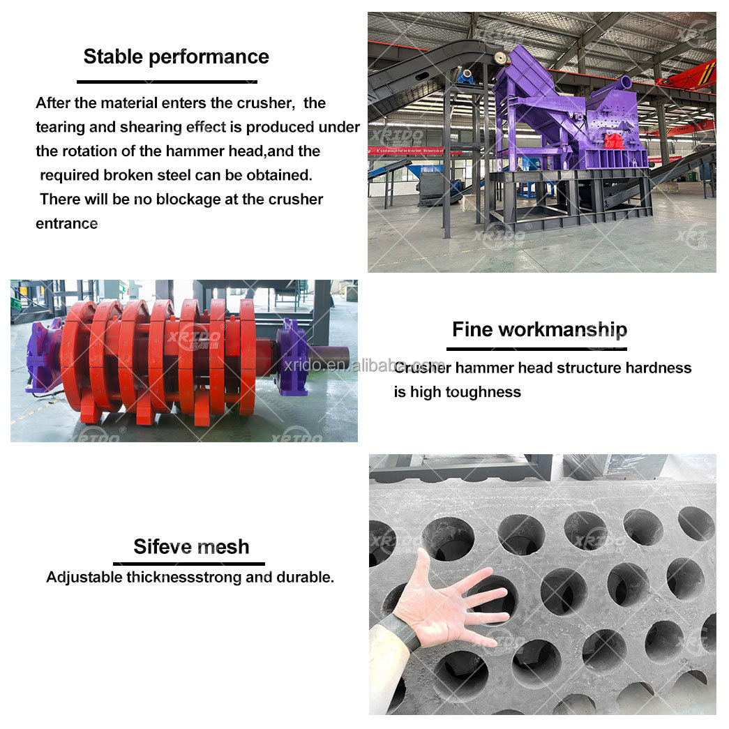 Hammer Mill Metal Shredder Waste Metal Recycling Machine Scrap Metal Iron Crusher