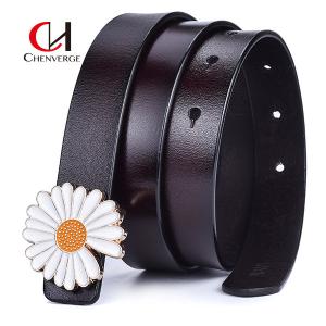 Quality Flower Buckle Female Leather Belt Standard Length All Seasons wholesale