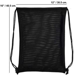 Quality Black Nylon Travel Shoes Mesh Drawstring Bags Waterproof Tear Resistant wholesale