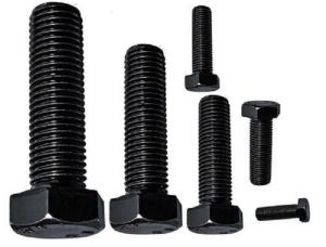 Black Plating Carbon Steel Hex Head Bolt Full / Partial Thread Type Optional