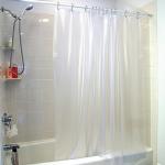 Water Repellent PEVA Plastic Shower Curtains Anti Bacteria With Magnets