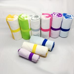 Quality Thin Recycled Microfiber Suede Towel Striped Beach Towel Summer Quick Dry wholesale
