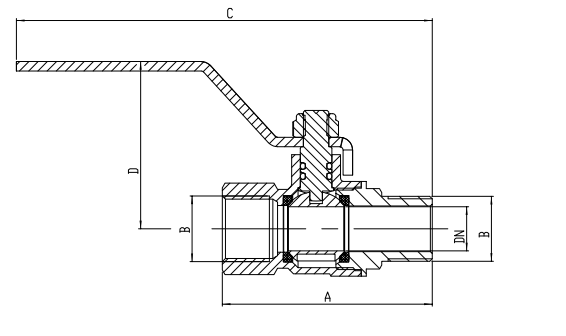 1" Long Thread 25 Bar DZR Male X Female Ball Valve