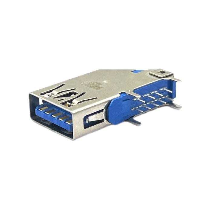 LCP SMT Blue USB3.0 A USB Socket Connector Female HF 90 Degrees STD 9 Pins DIP