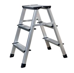Quality Domestic Aluminum Step Stool 2x3 Steps Silver Folding Scaffold Ladder wholesale