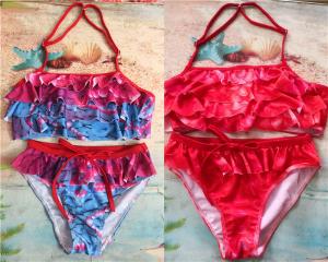 Quality Baby Girl Swimsuit Ruffle Tankini Bikini 2 Piece Swimwear Bikini wholesale