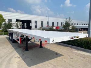 Quality 1840mm Tread Heavy-Duty Four-Axle Flatbed Trailer for Secure Container Transportation wholesale