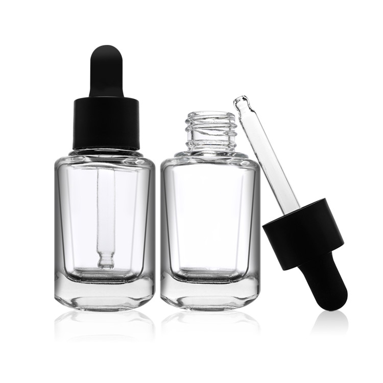 40ml 60ml Serum Dropper Bottles Glass clear Serum Bottles With Screw Cap