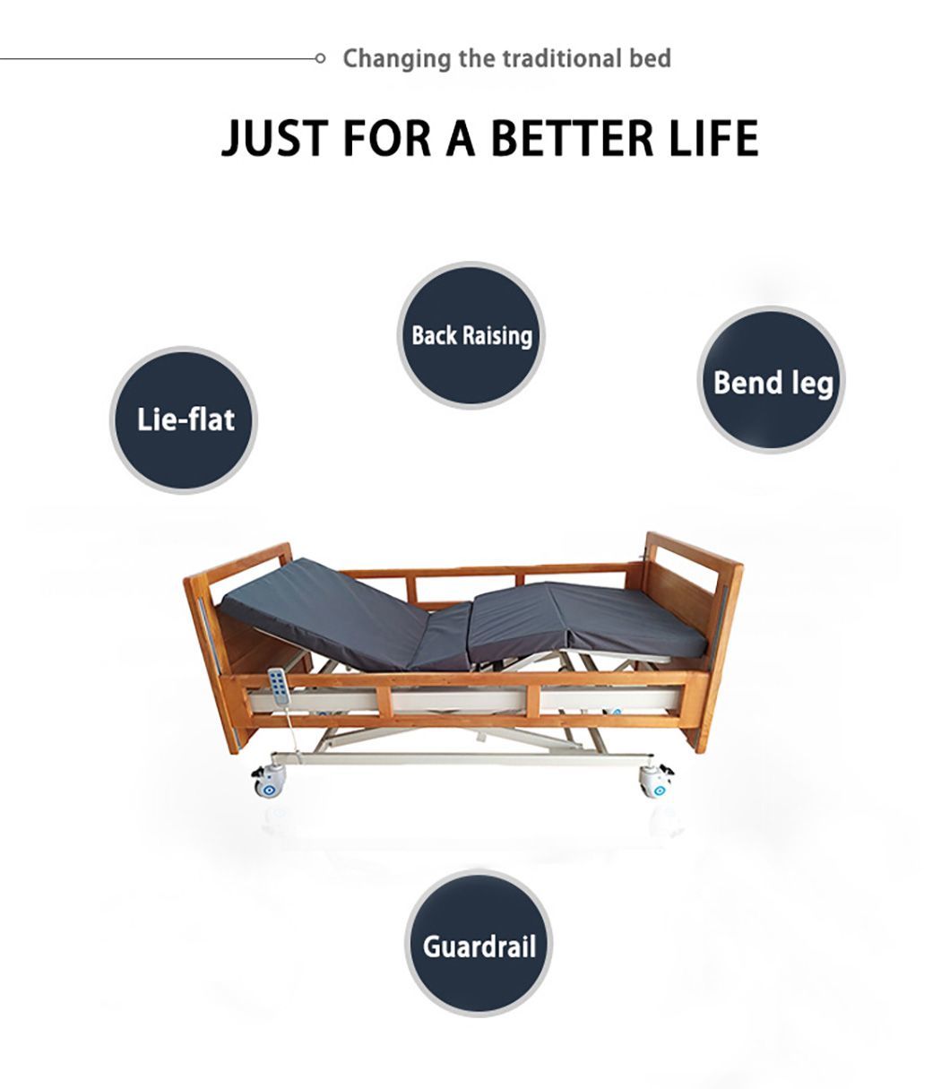 High-Quality Electrically Operated Wooden Bed with Rising Function