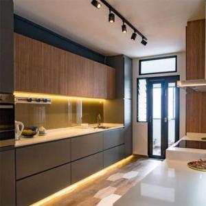 Quality Waterproof Modern Luxury Lacquer Kitchen Cabinet with Flat Edge Countertop Edging wholesale
