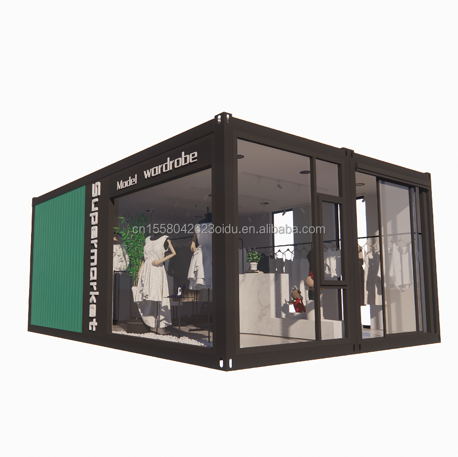 Collapsible Combination Living Wooden House for Shop Customized Color Steel Frame Galvanized Steel Bending 180g