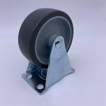 Light Duty 2 Inch Soft Rubber Caster Wheels Plate Rigid