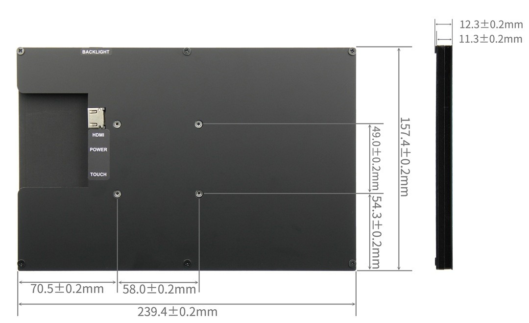 10.1 inch TFT lcd module with CTP 1280x800 resolution HDMI interface supporting of Raspbian、Kali linux、Ubuntu、Kodi、W