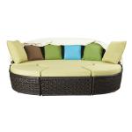 Wicker Garden Powder Coating Aluminium Frame Outdoor Sunbed
