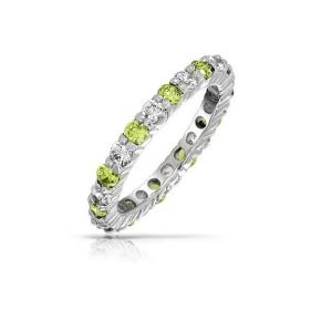 Quality 925 Silver Eternity Band Ring with Rose Gold Plating and Birthstone CZ Stones Option wholesale