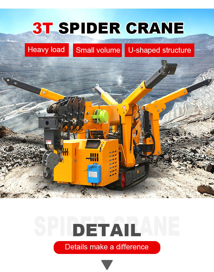 3 Ton Heavy Mobile Spider Crawler Cranes ZHONGMEI Telescopic Construction Electric Spider Crane