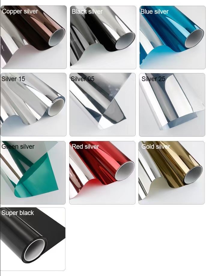 Self Adhesive Building Glass Film Residential Window Tinting Building Window Insulation Solar Film One Way Black Tint