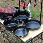 Aluminium Outdoor Cooking Pot Set 3KG Nonstick With Lid