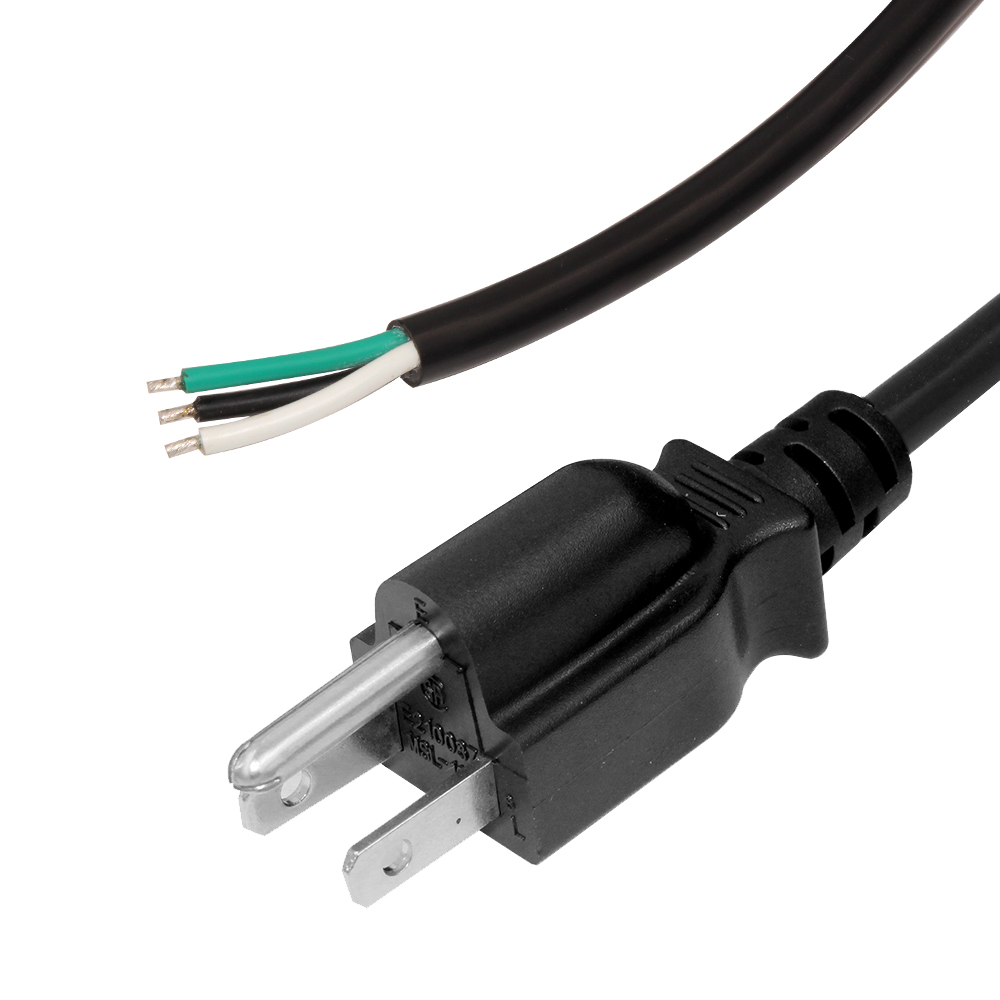 USA 3 pin to stripped oppen end  power cord
