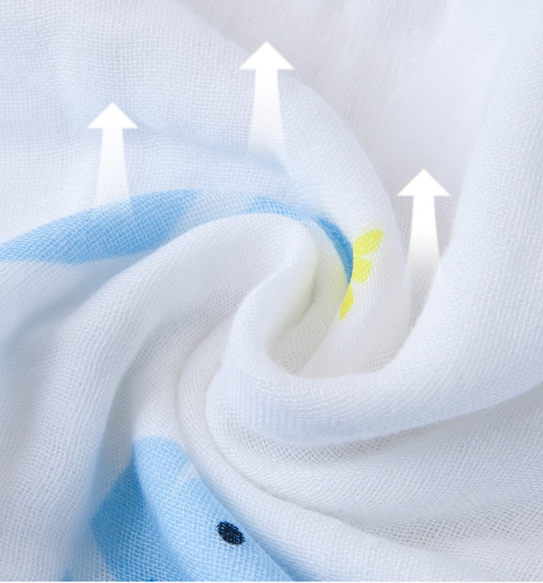 Four Layer Vivid Picture Patterned Cotton Gauze Fabric Health 40S