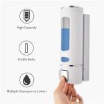 Double Heads Wall Mounted Liquid Soap Dispenser Waterproof ABS Plastic Material