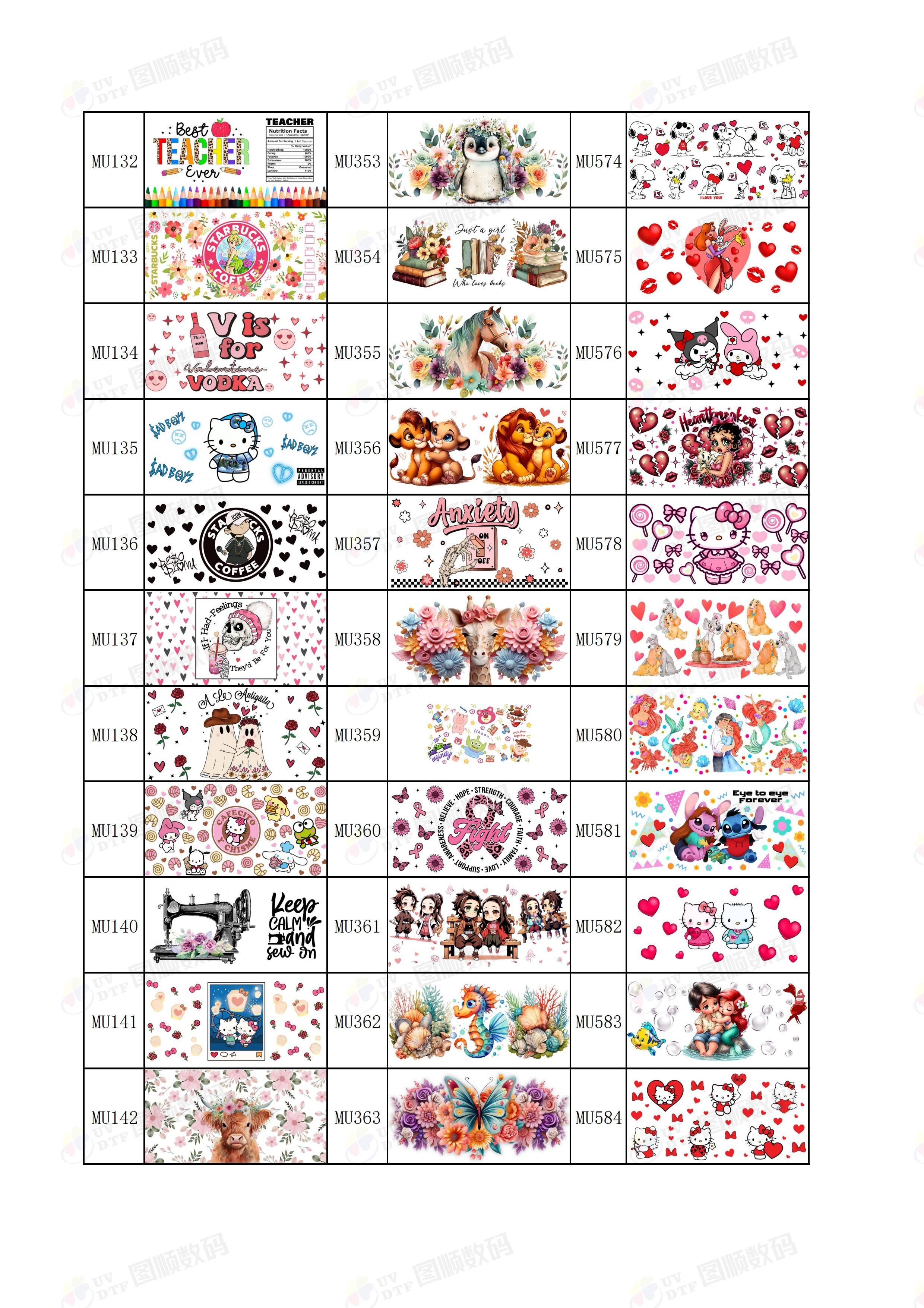 UV DTF Wraps 16oz 20oz 24oz Transfers Cartoon Christmas UV DTF