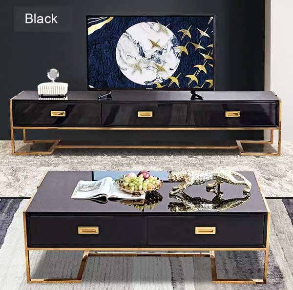 Modern Luxury TV Stand Center Table With Storage Drawer Home Furniture