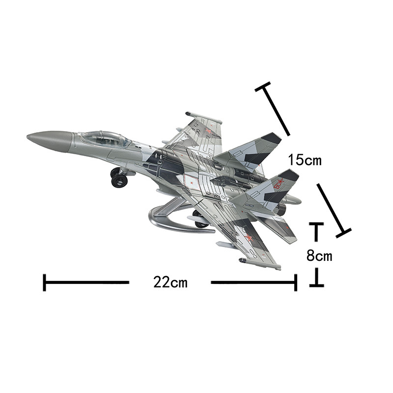 1:100 Precision - Cast SU35 Multirole Fighter Model with Perfect 24.517.55cm Dimensions