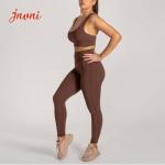 Soft Racer Back 220gsm Yoga Workout Clothes Set RGS Push Up Energy Bra