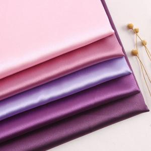 Quality 97% Polyester 3% Spandex Woven Plain Dyed Elastic Satin Fabric wholesale