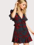 sexy v neck design woman dress