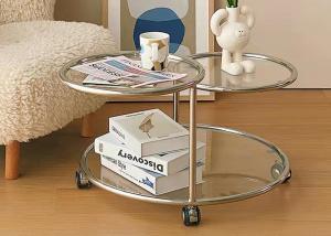 Quality Stainless Steel Glass Top Nesting Coffee Tables wholesale