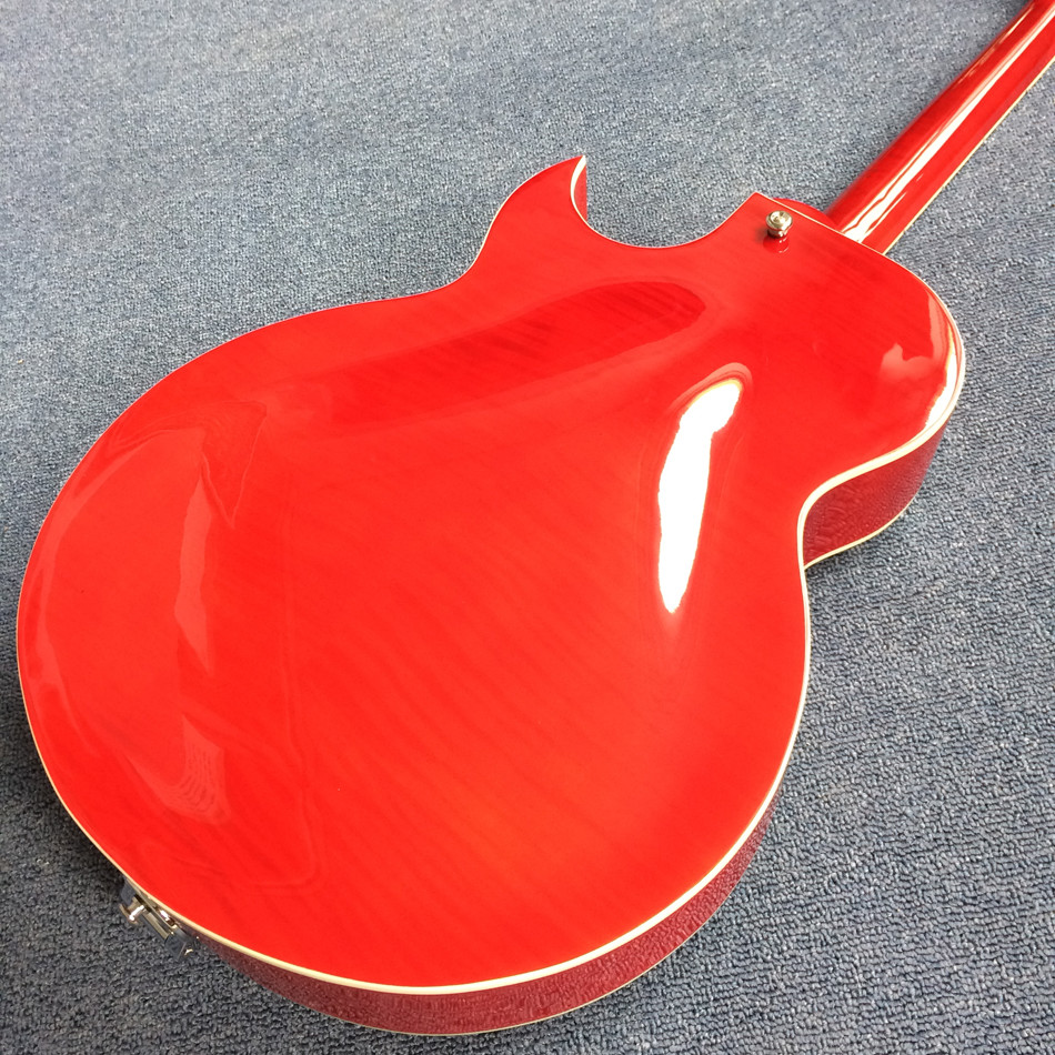 New style high quality hollow body jazz electric guitar, Tremolo system ,Cherry burst color