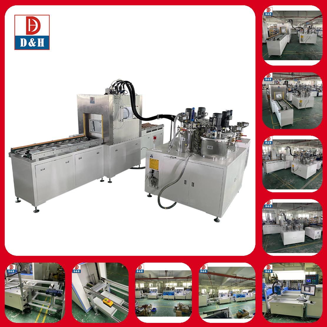 2K Vacuum Potting Machine With Vacuum Chamber And Conveyor In Epoxy Resins Dispensing