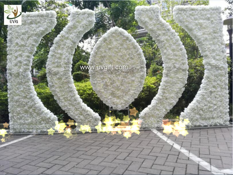 UVG luxury dream wedding flower arch in artificial rose and hydrangea for stage backdrop decoration CHR1146