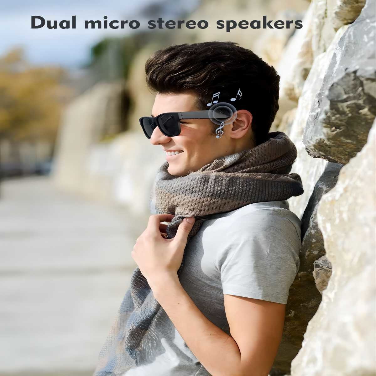Bluetooth 5.0 Waterproof IPX4 Sunglasses ,Smart audio sunglasses for listen Music & Phone calls