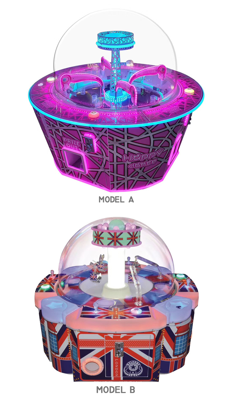 Gift Vending Candy Pusher Machine Round Shape For 4 Players