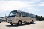 Front Cummins Engine Toyota Costa Bus , 7.7M Toyota Minibus 31 Seats Capacity