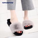 Custom Winter Outdoor Sliders Womens Fluffy For Lady