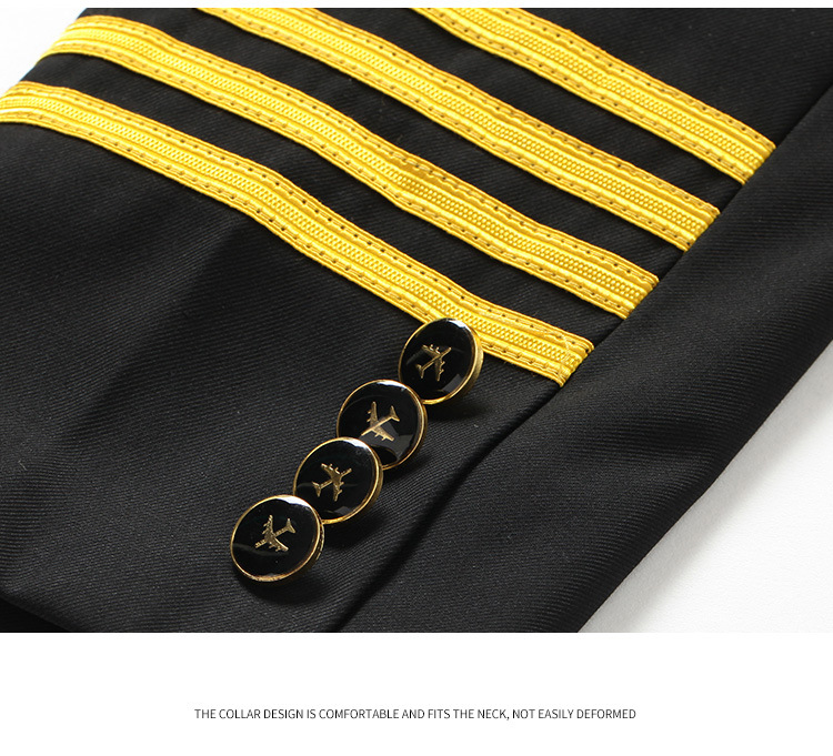 STEWARDESS Uniforms LCBZ Fashion Airline Pilot Shirt with Custom Logo Acceptable