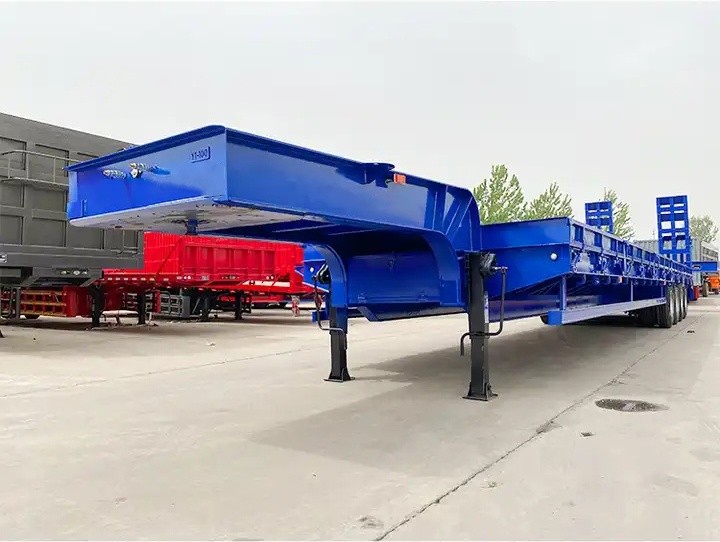 4 Axle Lowbed Semi Trailer Truck 120ton Super-Wide Gooseneck Trailer