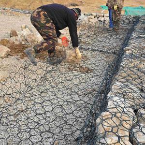 Quality 3*1*1m Eco Friendly Woven Gabion Baskets Zinc Coated Stone Cage For Garden Flood Prevention wholesale