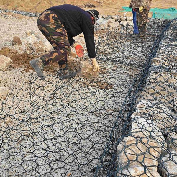 3*1*1m Eco Friendly Woven Gabion Baskets Zinc Coated Stone Cage For Garden Flood