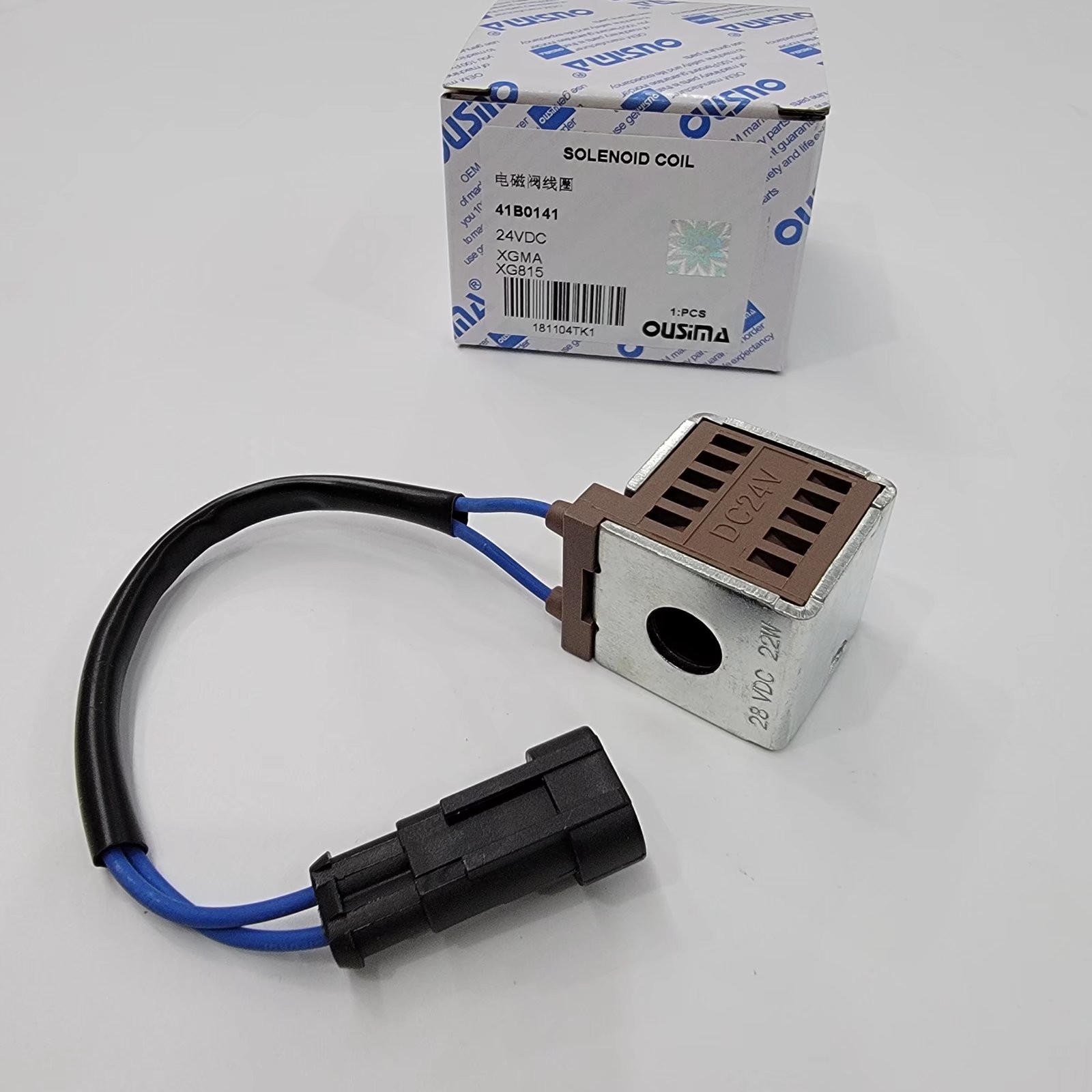 41B0141 Solenoid Valve Coil 24VDC For XGMA Excavator XG815
