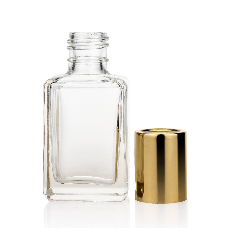 Clear Cosmetic Packaging 30ml Square Foundation Lotion Glass Bottle F133