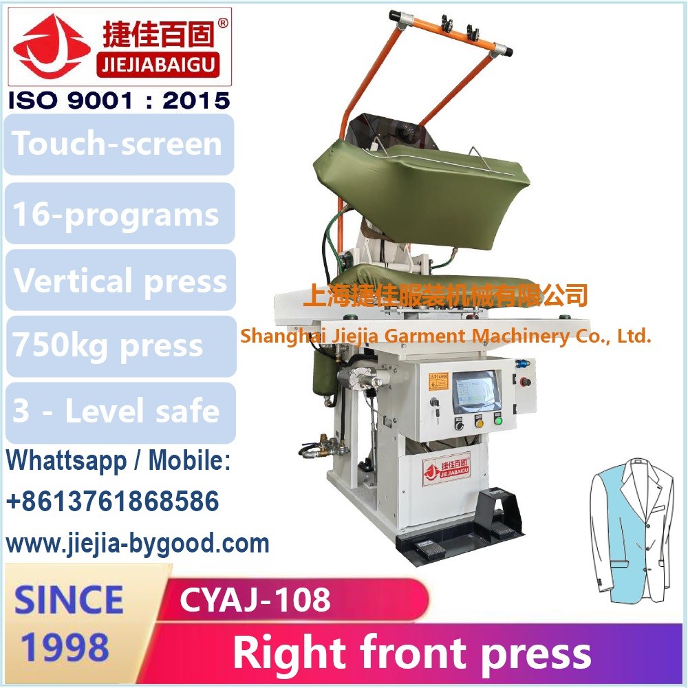 Jacket blazer steam automatic garment press machine vertical press front touch screen
