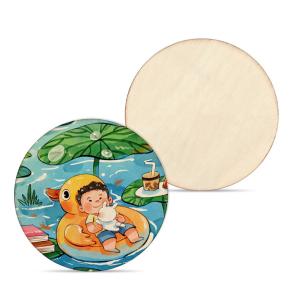 Quality DIY Customized Blank Round Sublimation Wood Coasters For Sublimation Heat Transfer Printing wholesale