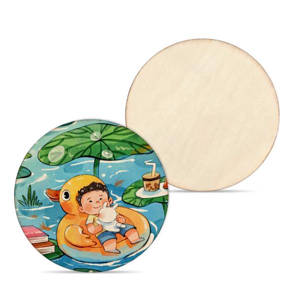 DIY Customized Blank Round Sublimation Wood Coasters For Sublimation Heat